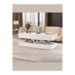 Sare trade Hernest A Kalite MDF Parlak Orta Sehpa Çift Raflı Modern Salon Sehpası 100x50x45 cm