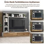 sare trade hernest a sınıfı modern tv ünitesi duvar raflı kitaplıklı geniş depolama alanlı - Ahşap - Bej