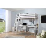 Sare Trade Hernest Dolaplı ve Masalı Çocuk Loft Karyola - 155X208 cm Fonksiyonel Genç Ranzası - Açık Beyaz