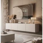 Sare Trade Hernest Modern Asma Tv Ünitesi Beyaz | 4 Kapaklı Televizyon Alt Modülü 200X40X36 cm - Bej