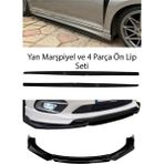 Sare Tuning Audi Q5 F30 Düz Yan Marşpiyel + 4 Parça Ön Ek Piano Black Bodykit Set