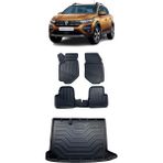 Sare Tuning Dacia Sandero 2021 ve Sonrası Araca Özel 4d Havuzlu Paspas ve Bagaj Seti - Siyah