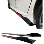 Sare Tuning Fiat Albea 2003-2012 Flaplı Kırmızı Şeritli Yan Marşpiyel Eki Piano Black