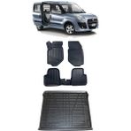 Sare Tuning Fiat Doblo 2010 ve Sonrası Araca Özel 4d Havuzlu Paspas ve Bagaj Seti - Siyah