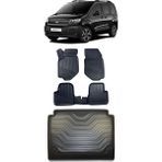Sare Tuning Fiat Doblo 2024 ve Sonrası Araca Özel 4d Havuzlu Paspas ve Bagaj Seti - Siyah