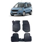 Sare Tuning Ford Courier 2014 ve Sonrası Araca Özel Kauçuk 4d Havuzlu Paspas Takımı - Siyah
