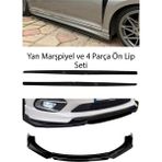 Sare Tuning Ford Focus 2010-2018 F30 Düz Yan Marşpiyel Eki + 4 Parça Ön Ek Piano Black Bodykit Set