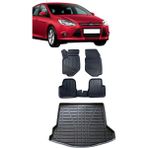 Sare Tuning Ford Focus 3.5 2015-2018 Araca Özel 4d Havuzlu Paspas ve Bagaj Seti - Siyah