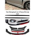 Sare Tuning Ford Mondeo 1995-2001 F30 Düz Yan Marşpiyel Eki 4 Parça Kırmızı Ön Ek Piano Black Set