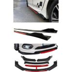 Sare Tuning Lada Samara Kırmızı Şeritli Yan Marşpiyel Eki ve 4 Parça Ön Ek Piano Black Set