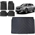 Sare Tuning Peugeot 2008 2023 Model Uyumlu Üst Kademe Siyah 3D Bagaj Havuzu ve 4D Luxury Havuzlu Paspas