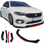 Sare Tuning Renault Grand Scenic 2016 Sonrası 4 Parça Kırmızı Ön Ek Piano Black Lip