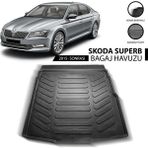 Sare Tuning Skoda Super B 2015 Sonrası 3D Lüx Bagaj Havuzu - Siyah