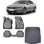 Sare Tuning Volkswagen Passat B8 2015 Sonrası Araca Özel Havuzlu Paspas ve Bagaj Havuzu - Siyah