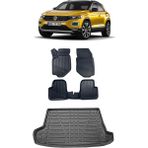 Sare Tuning Volkswagen T-Roc Üst Kademe Bagaj 2017 ve Sonrası Araca Özel 4d Havuzlu Paspas ve Bagaj Seti - Siyah