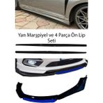 Sare Tuning Volvo C70 F30 Düz Yan Marşpiyel Eki 4 Parça Mavi Ön Ek Piano Black Set