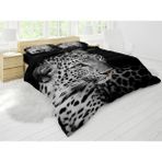 Sarel Beyaz Leopar Baskılı 3D Çift Kişilik Nevresim Takımı - 200 x 220 cm