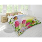 Sarel Çiçek Kelebek Motifli 3D Çift Kişilik Nevresim Takımı - Çok Renkli - 200 x 220 cm