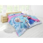 Sarel Elsa Frozen Animasyon Baskılı 3D Çift Kişilik Nevresim Takımı - Pembe - 200 x 220 cm