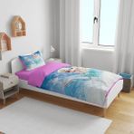 Sarel Group Elsa Baskılı 3D Tek Kişilik Çarşafsız Nevresim Takımı - 160 x 220 cm - Pembe