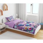 Sarel Group Kelebek Baskılı 3D Tek Kişilik Çarşafsız Nevresim Takımı - 160 x 220 cm - Mor