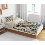 Sarel Group Leopar Baskılı 3D Tek Kişilik Çarşafsız Nevresim Takımı - 160 x 220 cm - Renkli