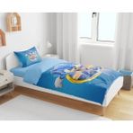Sarel Group Sonic Çocuk Için 3D Tek Kişilik Çarşafsız Nevresim Takımı - 160 x 220 cm - Mavi