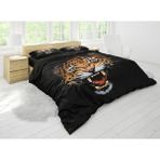 Sarel Leopar Desenli 3D Çift Kişilik Nevresim Takımı - Siyah - 200 x 220 cm