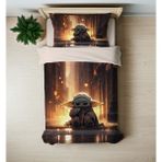 Sarel Star Wars Baskılı 3D Tek Kişilik Nevresim Takımı - Kahverengi - 160 x 120 cm