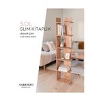 Sarenzo Slim Köşe Kitaplık (Atlantik Çam) Şık Modern Kitaplık (Sol Köşe)