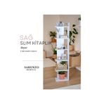 Sarenzo Slim Köşe Kitaplık (Beyaz) Şık Modern Kitaplık (Sağ Köşe)