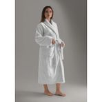Saret Home Pamuk Bornoz , Sal Yaka Bukle , Otel Bornoz , Spa ve Hamam Bornoz - 2XL - Beyaz