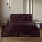 Sarev Clio %100 Ipek Saten Bordo Çift Kişilik Nevresim Takımı - 200 x 220 cm