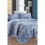 Sarev Darcia Indigo Çift Kişilik Pamuk Ipliği Boyalı Pike Takımı - Renkli - 200 x 220 cm