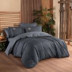 Sarev Ederlezi King Size (Battal Boy) %100 Pamuk Flanel (Pazen) Nevresim Takımı Gri - 240 x 220 cm