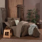 Sarev Ederlezi King Size (Battal Boy) %100 Pamuk Flanel (Pazen) Nevresim Takımı Mocha - 001-Renkli - 240 x 220 cm