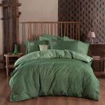 Sarev Ederlezi King Size (Battal Boy) %100 Pamuk Flanel (Pazen) Nevresim Takımı Yeşil - 001-Renkli - 240 x 220 cm