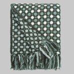 Sarev Hermia Throw (Koltuk Battaniyesi) Yeşil - 1,5 × 1,2 cm - Desenli