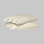 Sarev Monochrome %100 Pamuk Saten Yastık Kılıfı-Cream - Renkli - 50x70