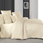 Sarev Monochrome Cream %100 Pamuk Saten ''300 Tc" Nevresim Takımı Tk V3 - 160 x 220 cm