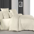 Sarev Monochrome Ecru %100 Pamuk Saten ''300 Tc" Nevresim Takımı Tk V2 - Ekru