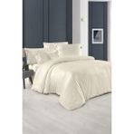 Sarev Monochrome Ekru Pamuk Saten King Size Nevresim Takımı - 240 x 220 cm