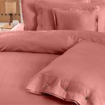 Sarev Monochrome Garnet %100 Pamuk Saten ''300 Tc" Nevresim Takımı Battal Boy-Koyu Pembe - 240 x 220 cm