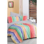 Sarev Moretti Multicolour Çift Kişilik %100 Pamuk Fancy Poplin Nevresim Takımı - Yeşil - 200 x 220 cm