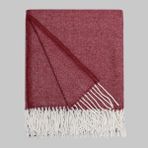Sarev Noya %100 Yün Throw (Koltuk Battaniyesi) Kirmizi - 1,5 × 1,2 cm - Desenli