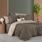 Sarev Solo Tone Çift Kişilik %100 Pamuk Nevresim Takımı Mocha - 001-Renkli - 200 x 220 cm