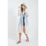 Sarfex Yağmurluk Unisex Su Geçirmez Eva Kumaş Kalın Dayanıklı - Standart - Beyaz