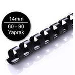 Sarff 14 mm Plastik Spiral Siyah 60-90 Yaprak Kapasiteli 100'lü Kutu Plastik Spiral