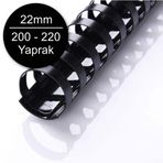 Sarff 22 mm Plastik Siyah 200-220 Yaprak Kapasiteli 50'li Spiral
