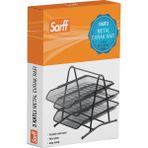Sarff OG01 Perfore 3 Katlı Evrak Rafı (Siyah) - yok